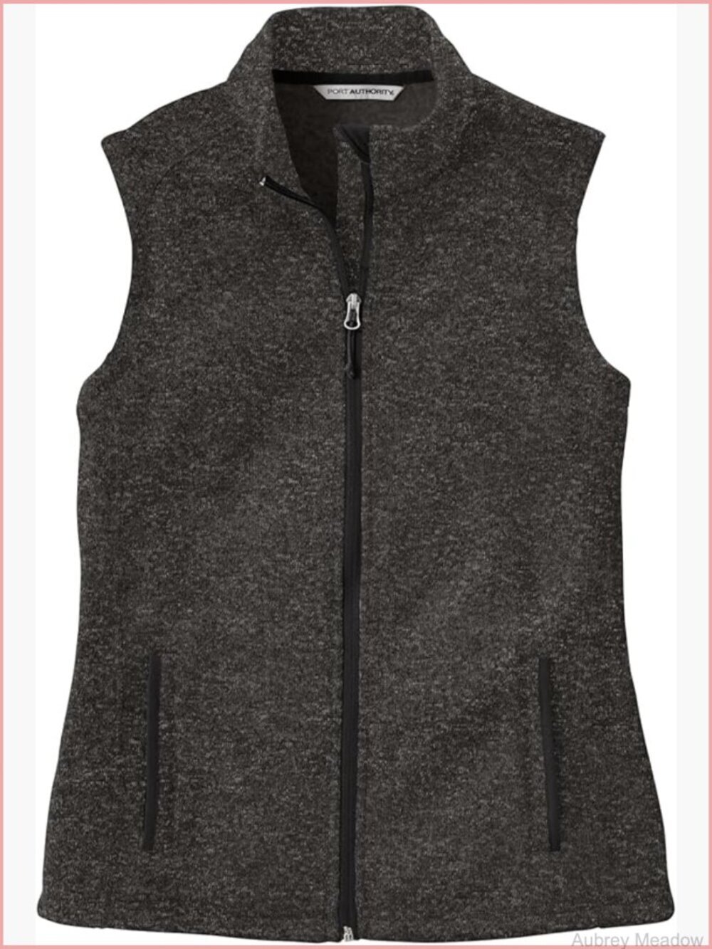 Ladies Sweater Fleece Vest - Cozy Warm Zip Front